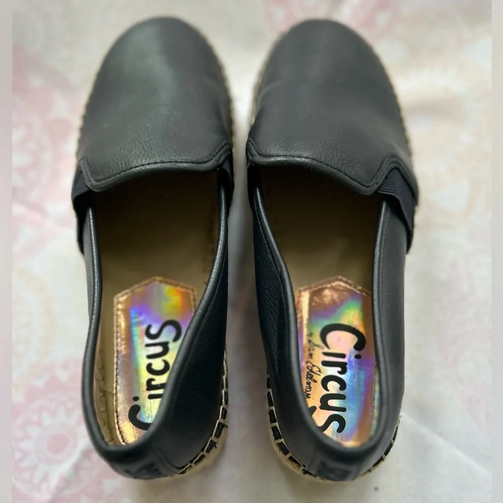 Circus by Sam Edelman Cora Navy Blue Size 7.5 Espadrille Leather Platform